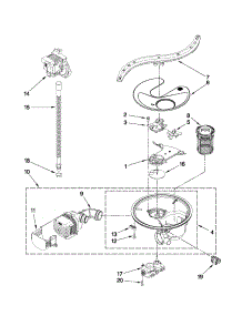 Pump, Washarm And Motor Parts parts for Kenmore Dishwasher 665.77962K704 (66577962K704, 665 77962K704) from AppliancePartsPros.com
