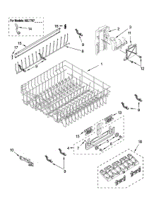 Upper Rack And Track Parts parts for Kenmore Dishwasher 665.77963K700 (66577963K700, 665 77963K700) from AppliancePartsPros.com
