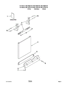 Door And Panel Parts parts for Kenmore Dishwasher 665.77963K704 (66577963K704, 665 77963K704) from AppliancePartsPros.com