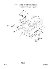 Control Panel Parts parts for Kenmore Dishwasher 665.77973K702 (66577973K702, 665 77973K702) from AppliancePartsPros.com