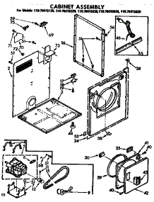 Cabinet Assembly parts for Kenmore Dryer 110.78415220 (11078415220, 110 78415220) from AppliancePartsPros.com