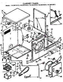 Cabinet Parts parts for Kenmore Dryer 110.78415610 (11078415610, 110 78415610) from AppliancePartsPros.com