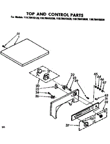 Top And Control Parts parts for Kenmore Dryer 110.78415620 (11078415620, 110 78415620) from AppliancePartsPros.com