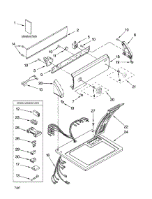 Top And Console Parts parts for Kenmore Dryer 110.78442700 (11078442700, 110 78442700) from AppliancePartsPros.com