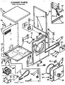 Cabinet Parts parts for Kenmore Dryer 110.78570100 (11078570100, 110 78570100) from AppliancePartsPros.com