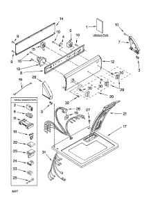 Top And Console Parts parts for Kenmore Dryer 110.78652700 (11078652700, 110 78652700) from AppliancePartsPros.com