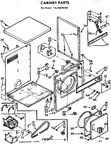 Cabinet Parts parts for Kenmore Dryer 110.78670100 (11078670100, 110 78670100) from AppliancePartsPros.com
