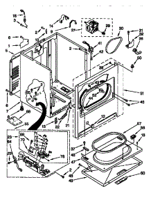 Cabinet Parts parts for Kenmore Dryer 110.78702890 (11078702890, 110 78702890) from AppliancePartsPros.com