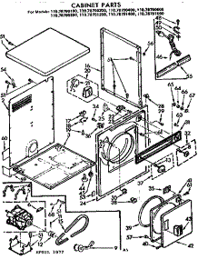 Cabinet Parts parts for Kenmore Dryer 110.78790800 (11078790800, 110 78790800) from AppliancePartsPros.com