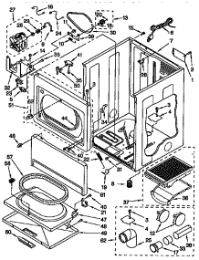 Cabinet parts for Kenmore Dryer 110.78974890 (11078974890, 110 78974890) from AppliancePartsPros.com