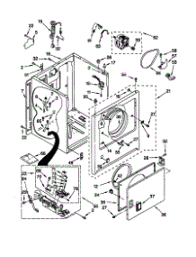 Cabinet parts for Kenmore Dryer 110.79012990 (11079012990, 110 79012990) from AppliancePartsPros.com