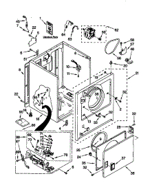 Cabinet parts for Kenmore Dryer 110.79202990 (11079202990, 110 79202990) from AppliancePartsPros.com
