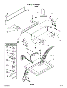 Top And Console Parts parts for Kenmore Dryer 110.79422800 (11079422800, 110 79422800) from AppliancePartsPros.com