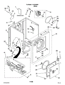 Cabinet Parts parts for Kenmore Dryer 110.79432801 (11079432801, 110 79432801) from AppliancePartsPros.com