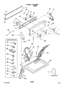 Top And Console Parts parts for Kenmore Dryer 110.79622800 (11079622800, 110 79622800) from AppliancePartsPros.com
