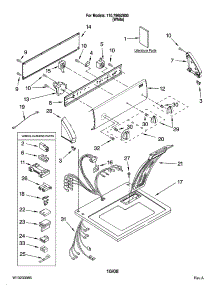 Top And Console Parts parts for Kenmore Dryer 110.79652800 (11079652800, 110 79652800) from AppliancePartsPros.com