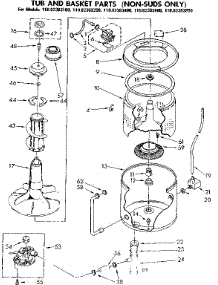 Tub And Basket Parts Non-Suds Only parts for Kenmore Washer 110.82383100 (11082383100, 110 82383100) from AppliancePartsPros.com
