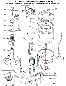 Tub And Basket Parts Suds Only parts for Kenmore Washer 110.82383100 (11082383100, 110 82383100) from AppliancePartsPros.com