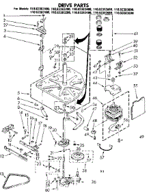Drive Parts parts for Kenmore Washer 110.82383100 (11082383100, 110 82383100) from AppliancePartsPros.com