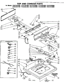 Top And Console Parts parts for Kenmore Washer 110.82383800 (11082383800, 110 82383800) from AppliancePartsPros.com