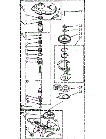 Gearcase Parts parts for Kenmore Washer 110.82403120 (11082403120, 110 82403120) from AppliancePartsPros.com