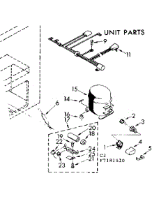 Unit Parts parts for Kenmore Freezer 198.7181510 (1987181510, 198 7181510) from AppliancePartsPros.com