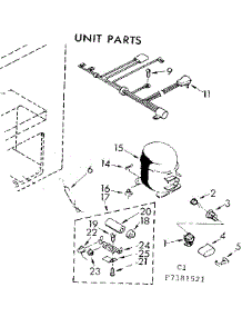 Unit Parts parts for Kenmore Freezer 198.7181521 (1987181521, 198 7181521) from AppliancePartsPros.com
