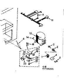 Unit Parts parts for Kenmore Freezer 198.7191531 (1987191531, 198 7191531) from AppliancePartsPros.com