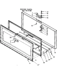 Door parts for Kenmore Freezer 198.7191850 (1987191850, 198 7191850) from AppliancePartsPros.com