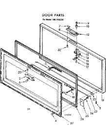 Door parts for Kenmore Freezer 198.7192330 (1987192330, 198 7192330) from AppliancePartsPros.com