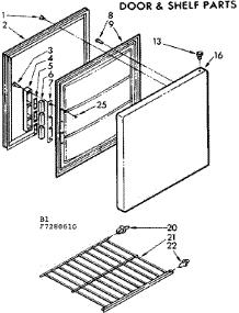 Door & Shelf Parts parts for Kenmore Freezer 198.7280610 (1987280610, 198 7280610) from AppliancePartsPros.com