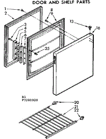 Door And Shelf Parts parts for Kenmore Freezer 198.7280920 (1987280920, 198 7280920) from AppliancePartsPros.com