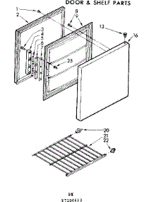 Door parts for Kenmore Freezer 198.7290613 (1987290613, 198 7290613) from AppliancePartsPros.com