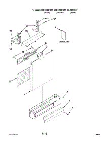 Door And Panel Parts parts for Kenmore Dishwasher 665.13923K011 (66513923K011, 665 13923K011) from AppliancePartsPros.com