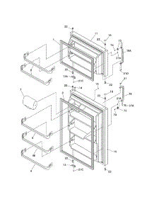 Door parts for Kenmore Refrigerator 253.70884409 (25370884409, 253 70884409) from AppliancePartsPros.com