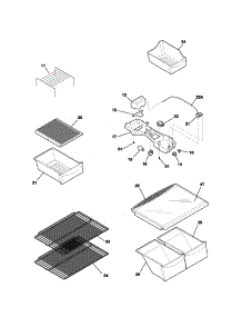 Shelves parts for Kenmore Refrigerator 253.70899401 (25370899401, 253 70899401) from AppliancePartsPros.com