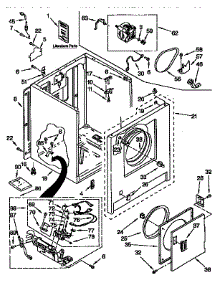 Cabinet parts for Sears Dryer 11097550110 from AppliancePartsPros.com