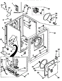 Cabinet parts for Kenmore Dryer 110.97551230 (11097551230, 110 97551230) from AppliancePartsPros.com