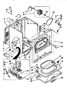 Cabinet parts for Kenmore Dryer 110.97560200 (11097560200, 110 97560200) from AppliancePartsPros.com