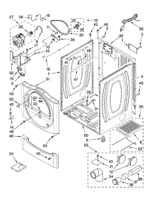 Cabinet Parts parts for Kenmore Dryer 110.97561603 (11097561603, 110 97561603) from AppliancePartsPros.com