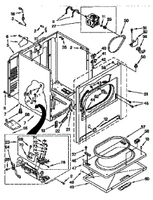 Cabinet parts for Kenmore Dryer 110.97562200 (11097562200, 110 97562200) from AppliancePartsPros.com