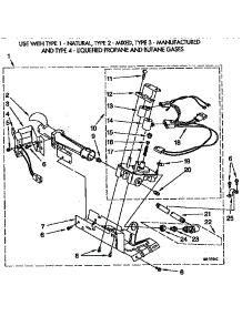 Gas Burner Assembly parts for Kenmore Dryer 110.97563800 (11097563800, 110 97563800) from AppliancePartsPros.com