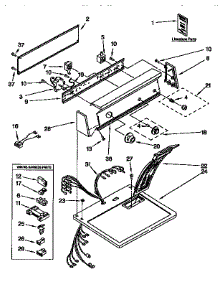 Top And Console parts for Kenmore Dryer 110.97565110 (11097565110, 110 97565110) from AppliancePartsPros.com