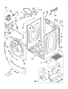 Cabinet Parts parts for Kenmore Dryer 110.97566601 (11097566601, 110 97566601) from AppliancePartsPros.com