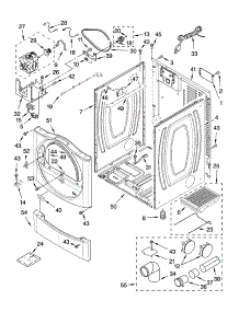 Cabinet Parts parts for Kenmore Dryer 110.97572603 (11097572603, 110 97572603) from AppliancePartsPros.com