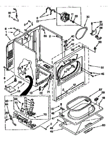 Cabinet parts for Kenmore Dryer 110.97572820 (11097572820, 110 97572820) from AppliancePartsPros.com