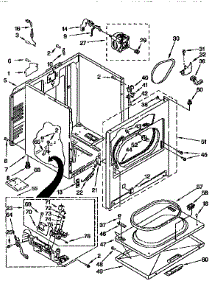 Cabinet parts for Kenmore Dryer 110.97573230 (11097573230, 110 97573230) from AppliancePartsPros.com