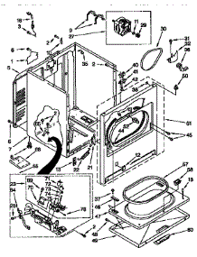 Cabinet parts for Kenmore Dryer 110.97573820 (11097573820, 110 97573820) from AppliancePartsPros.com