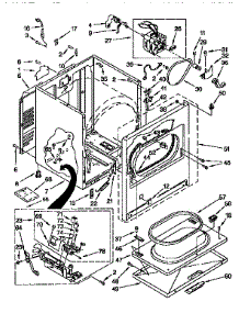Cabinet parts for Kenmore Dryer 110.97573930 (11097573930, 110 97573930) from AppliancePartsPros.com