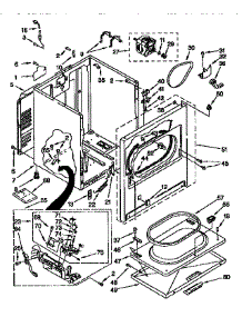 Cabinet parts for Kenmore Dryer 110.97575100 (11097575100, 110 97575100) from AppliancePartsPros.com